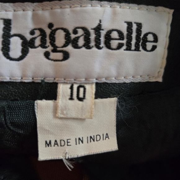 Vintage Bagatelle Black Leather Lined Skirt Sz 10 - Picture 5 of 6